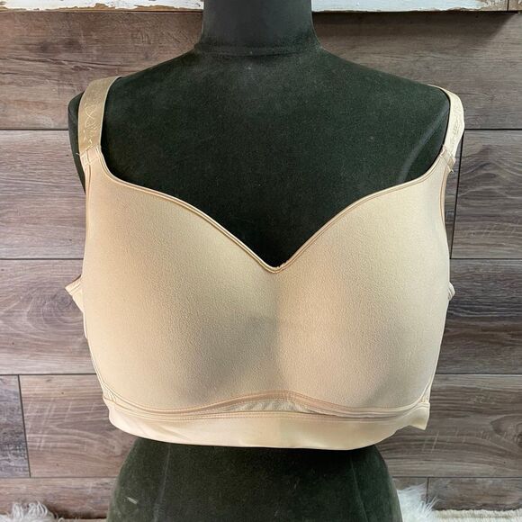 Peach Full Coverage Wireless Cups Bra Adjustable Strap Full Figure Size 6X READ - Picture 1 of 7